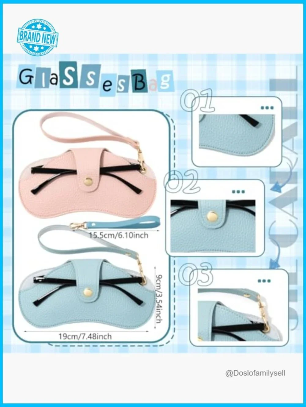 Soft Leather Sunglasses Case Travel Glasses Pouch Portable Eyeglasses Holder